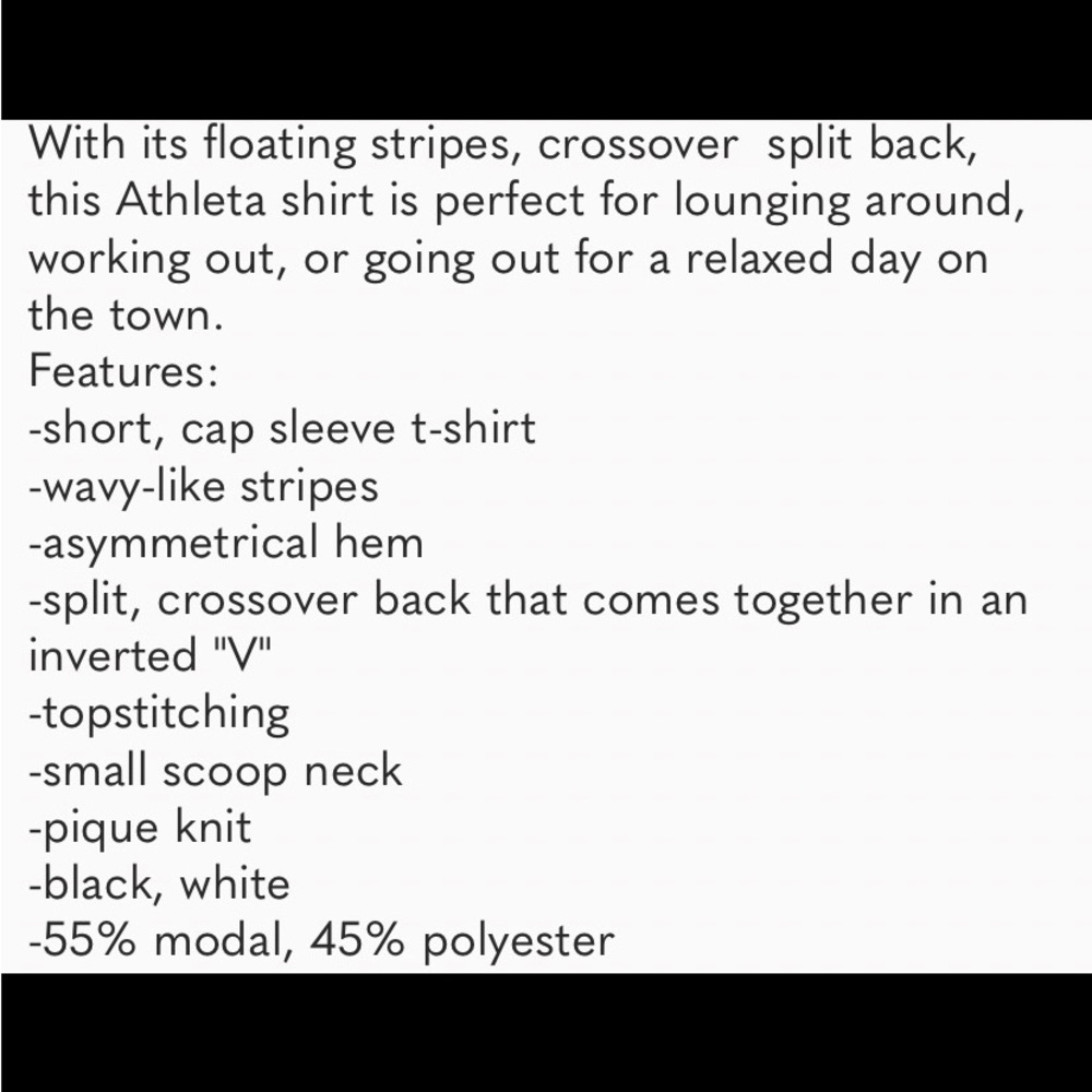 Athleta Breezy Split Back Crossover Striped Athle… - image 2